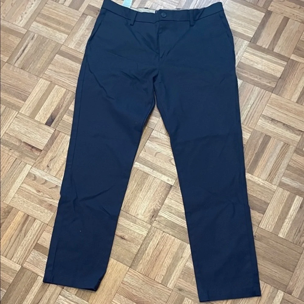 dockers navy blue dress pants Dockers Navy Blue Pleated Cuffed Polyester Mens Dress Pants 32x30